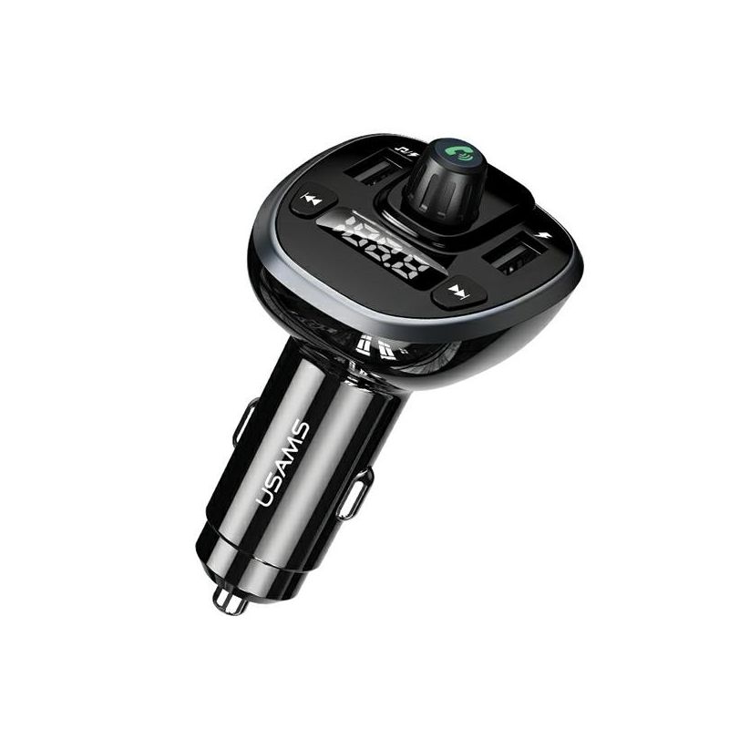 USAMS FM Transmitter Bluetooth 5.0 3.4A /black - Tradoo.nl